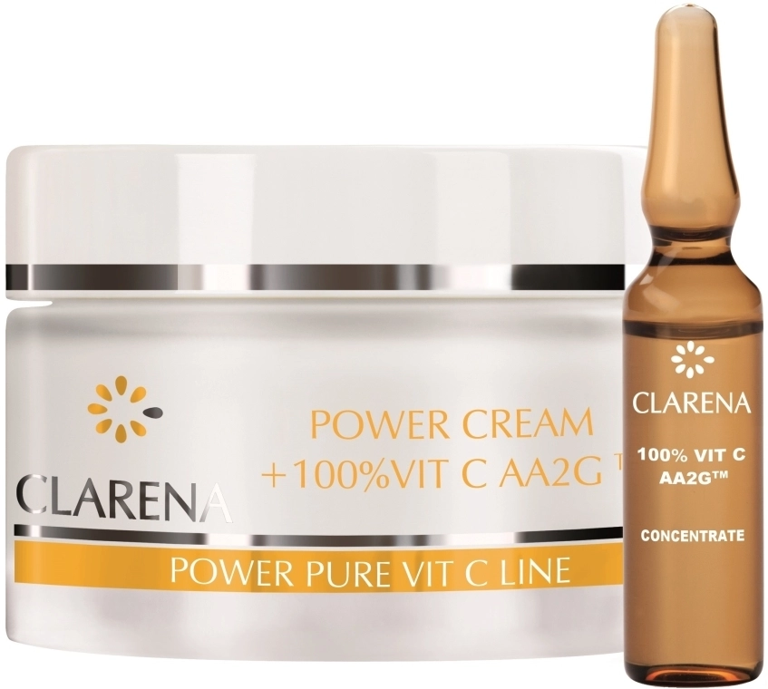 Clarena Крем зі 100% активним вітаміном С і екстрактом шовку Power Cream 100% Vit C Aa2g - фото N1