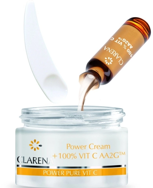 Clarena Крем зі 100% активним вітаміном С і екстрактом шовку Power Cream 100% Vit C Aa2g - фото N4