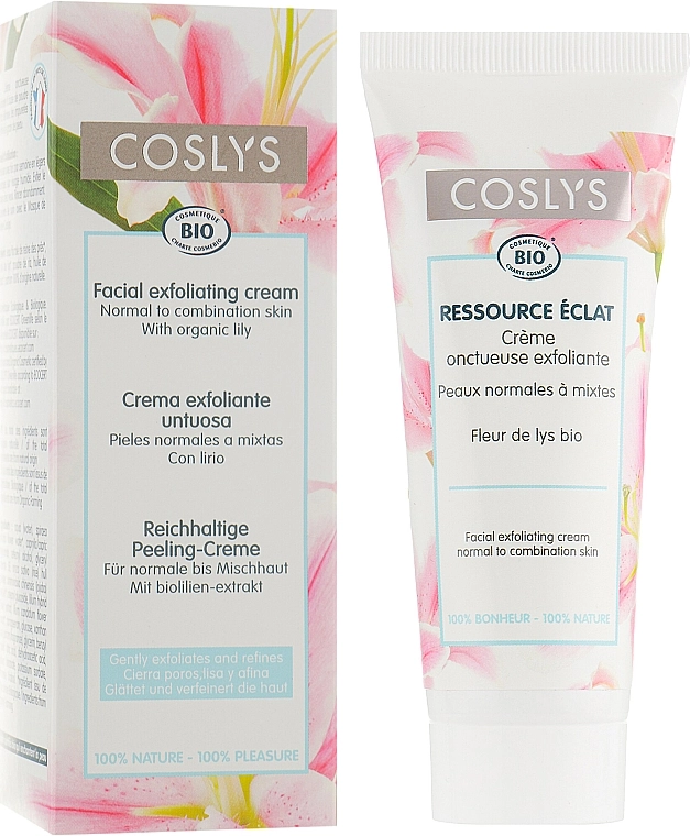 Coslys Крем-эксфолиант для лица с экстрактом лилии для нормальной и комбинированной кожи Facial Care Exfoliating Facial Cream With Lily Extract - фото N1
