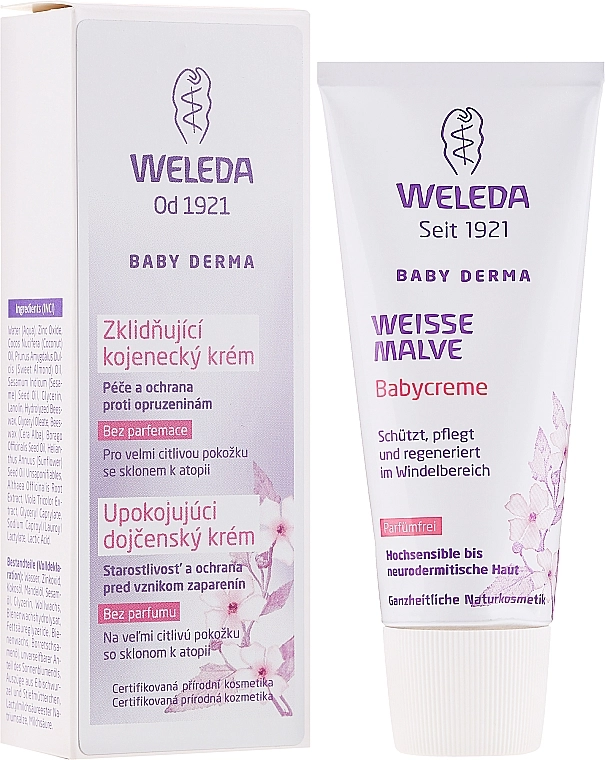 Weleda Крем от опрелостей и пеленочной сыпи с алтеем для гиперчувствительной кожи Weisse Malve Babycreme - фото N6