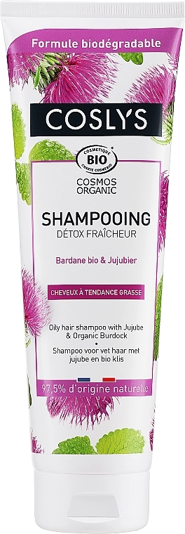 Coslys Шампунь для жирных волос с органической перечной мятой Shampoo with organic peppermint - фото N1