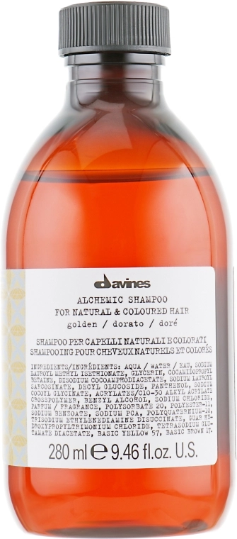 Davines Шампунь для натурального і фарбованого волосся (золотий) Alchemic Shampoo - фото N1