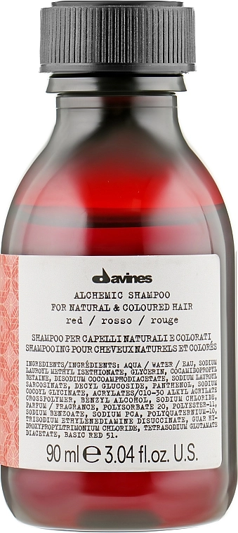 Davines Шампунь для натурального і фарбованого волосся (червоний) Alchemic Shampoo - фото N1
