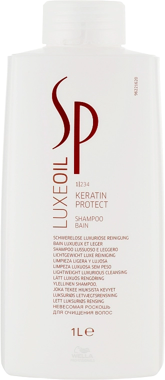 Кератиновий шампунь - WELLA Luxe Oil Keratin Protect Shampoo, 1000 мл - фото N1