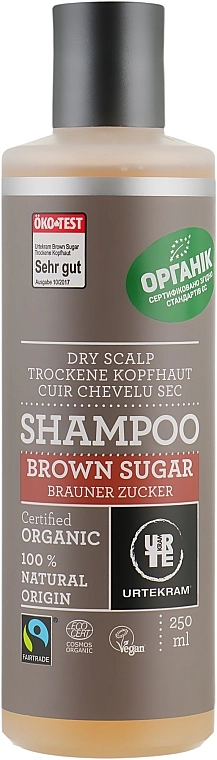 Urtekram Шампунь з тростинним цукром для додаткового обсягу Brown Sugar Shampoo Dry Scalp - фото N1