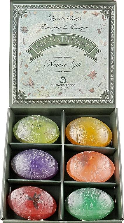 Bulgarian Rose Подарочный набор натурального глицеринового мыла Aromatherapy Nature Soap - фото N2