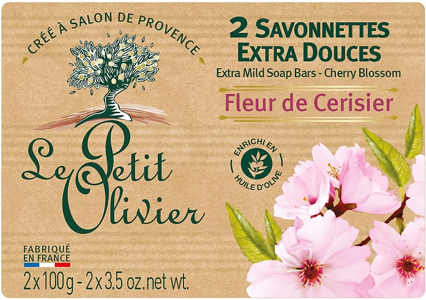 Le Petit Olivier Мило екстраніжне з екстрактом вишневого кольору Vegetal Oils Soap Cherry Blossom - фото N1