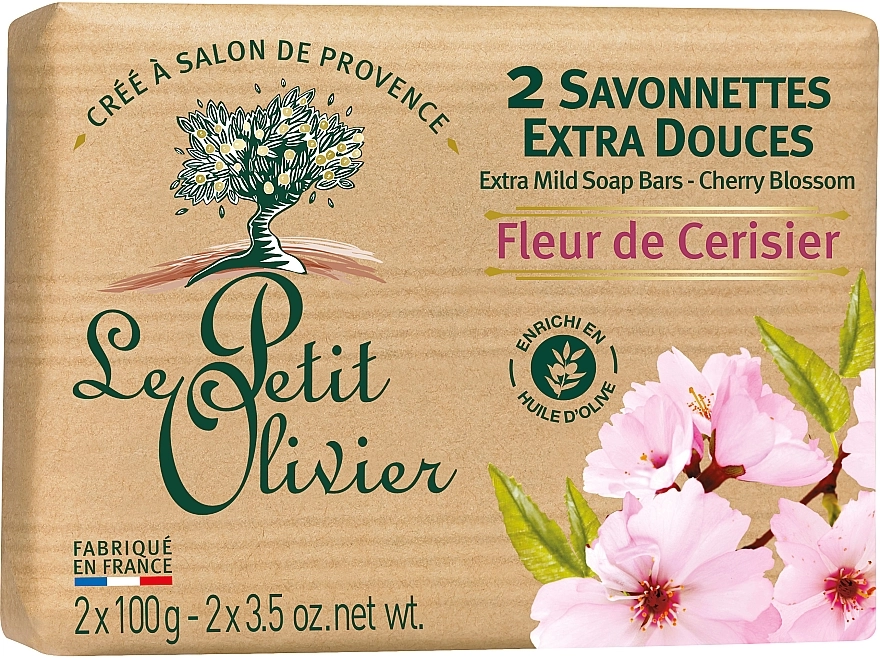 Le Petit Olivier Мило екстраніжне з екстрактом вишневого кольору Vegetal Oils Soap Cherry Blossom - фото N2