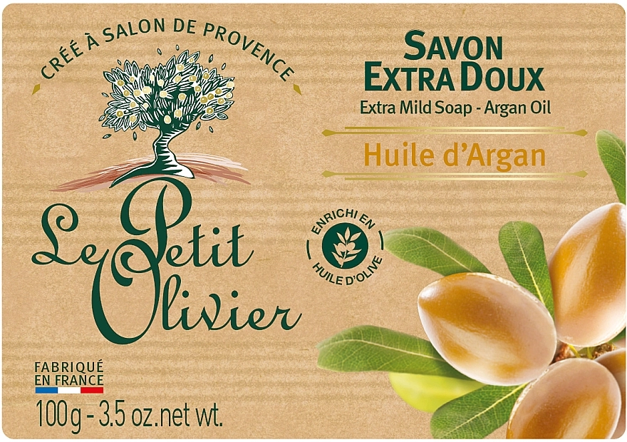 Le Petit Olivier Мыло экстранежное с экстрактом арганового масла Vegetal Oils Soap Argan Oil - фото N1