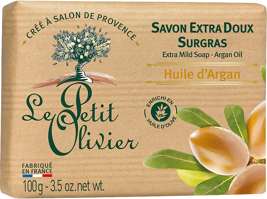 Le Petit Olivier Мыло экстранежное с экстрактом арганового масла Vegetal Oils Soap Argan Oil - фото N2
