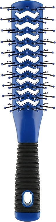 Hairway Гребінець для волосся тунельний двосторонній, 7 рядів, синій - фото N1