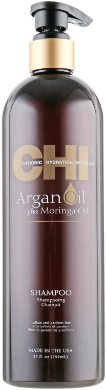 Відновлюючий шампунь - CHI Argan Oil Plus Moringa Oil Shampoo, 739 мл - фото N1