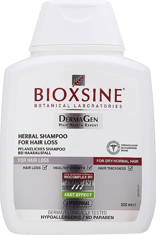 Biota Шампунь растительный, против выпадения для нормальных и сухих волос Bioxsine Shampoo - фото N1