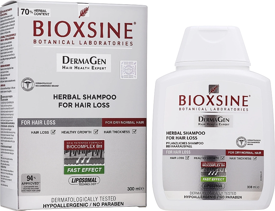 Biota Шампунь рослинний проти випадіння для нормального і сухого волосся Bioxsine Shampoo - фото N2