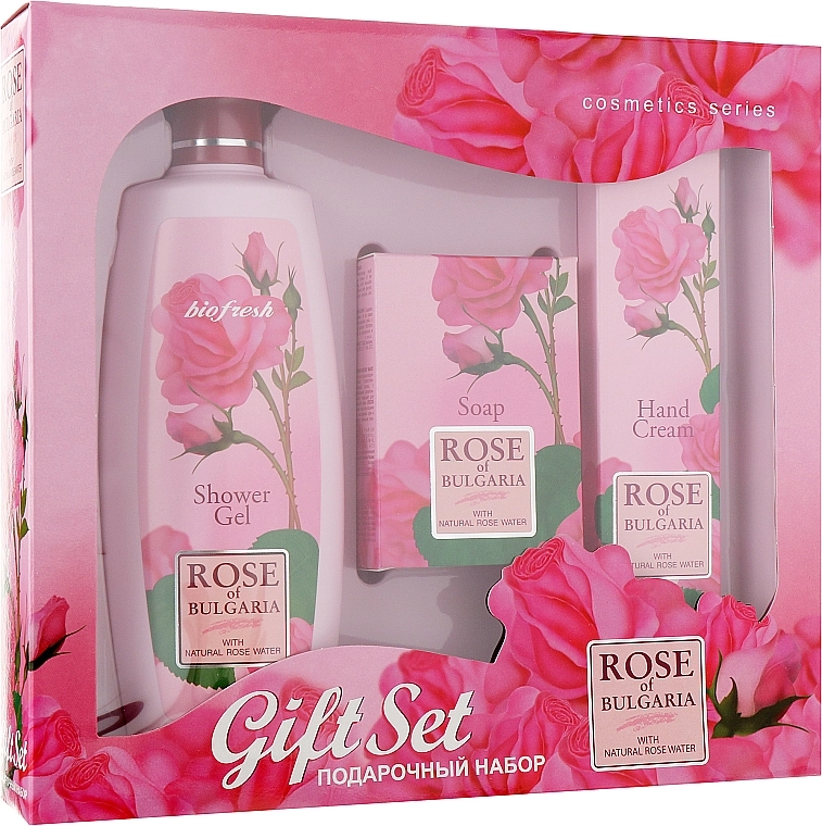 BioFresh Подарочный набор №1 Rose of Bulgaria (sh/gel/330ml + soap/100g + h/cr/75ml) - фото N2