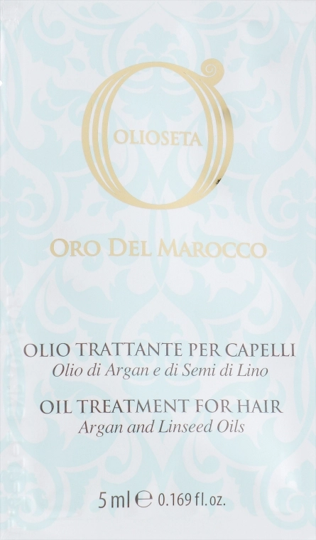 Barex Italiana Масло "Блонд Уход" с маслом арганы и маслом семян льна Olioseta il Treatment Blonde-Fine Hair (пробник) - фото N1