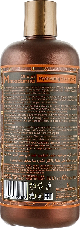 Kleral System Увлажняющий шампунь с маслом макадамии Olio Di Macadamia Hidrating Shampoo - фото N2