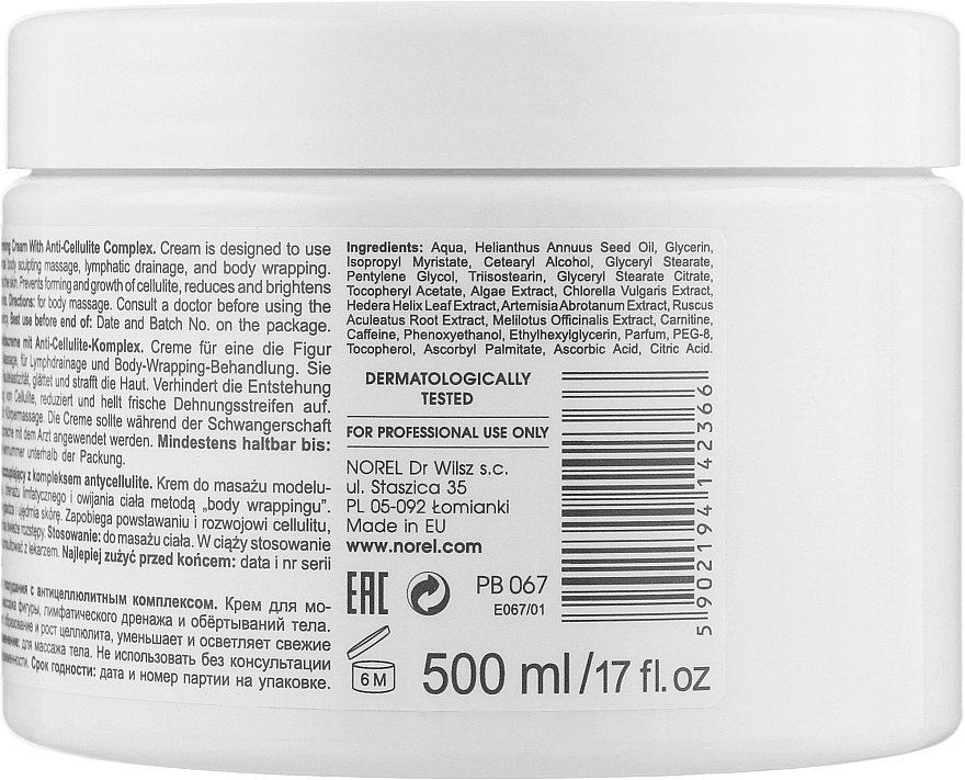 Norel Крем для похудения с антицеллюлитным комплексом Body Massage Body Slimming Cream With Anti-Cellulite Complex - фото N2