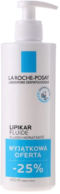 La Roche-Posay Увлажняющий флюид для ежедневного ухода за нормальной и склонной к сухости кожи младенцев, детей и взрослых Lipikar Fluide - фото N7