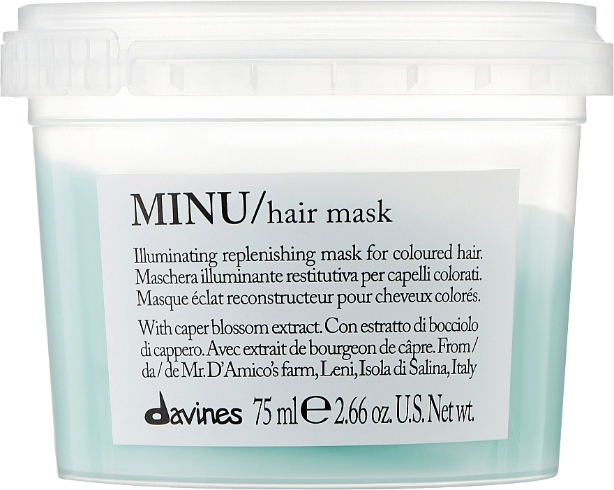 Davines Маска для додання блиску і захисту кольору волосся Minu Mask - фото N1