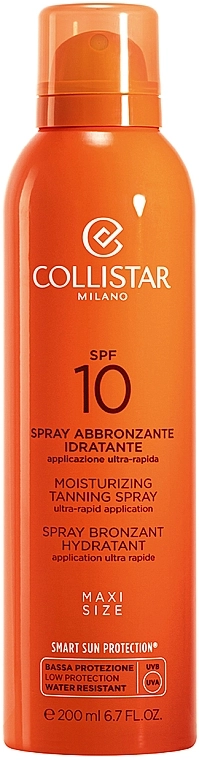 Collistar Зволожувальний спрей для засмагання Moisturizing Tanning Spray SPF10 200ml - фото N1