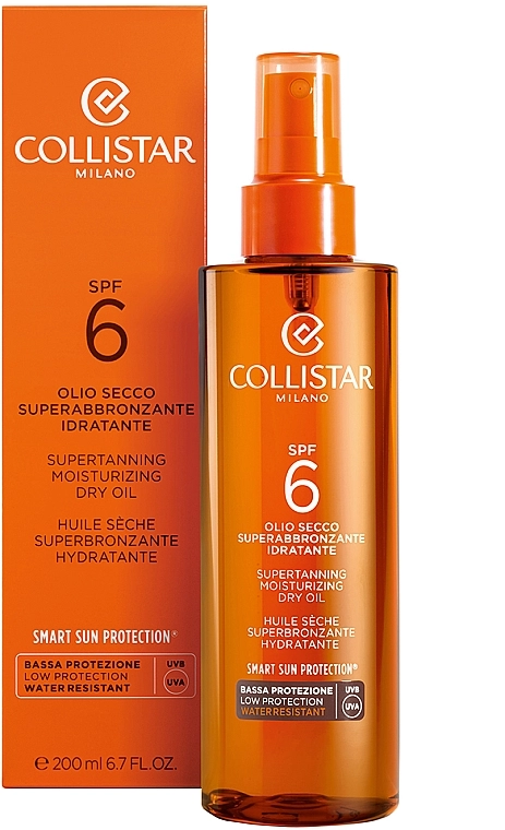 Collistar Олія суха для інтенсивного засмагання Supertanning Moisturizing Dry Oil SPF6 200ml - фото N2