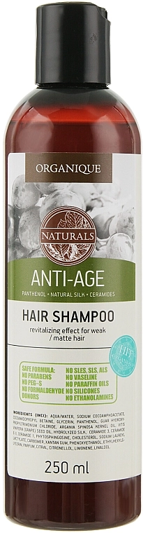 Organique Антивіковий шампунь проти випадіння волосся Naturals Anti-Age Hair Shampoo - фото N2