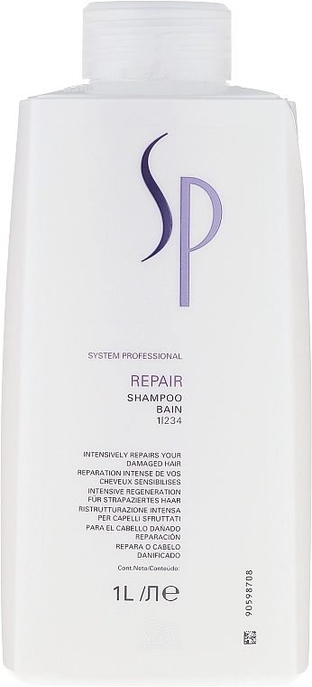 Восстанавливающий шампунь для поврежденных волос - WELLA Professionals Repair Shampoo, 1000 мл - фото N1