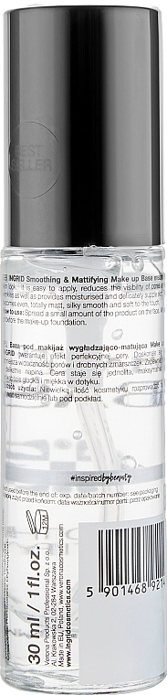 Ingrid Cosmetics Make Up Base Выглаживающая и матирующая база под макияж - фото N2