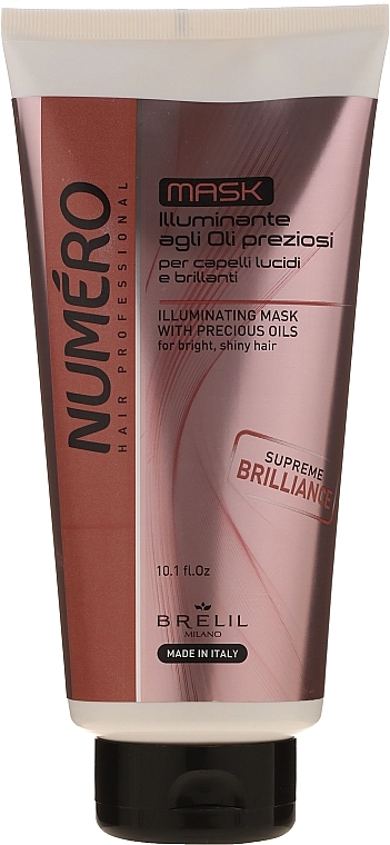 Brelil Маска для надання волоссю блиску з цінними оліями Numero Illuminating Mask With Precious Oils - фото N1