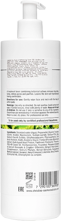 Освіжаючий тонік - Christina Bio Phyto Refreshing Toner, 500ml - фото N2