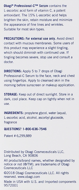 Obagi Medical Сиворотка для обличчя, 15% Professional-C Serum 15% - фото N3