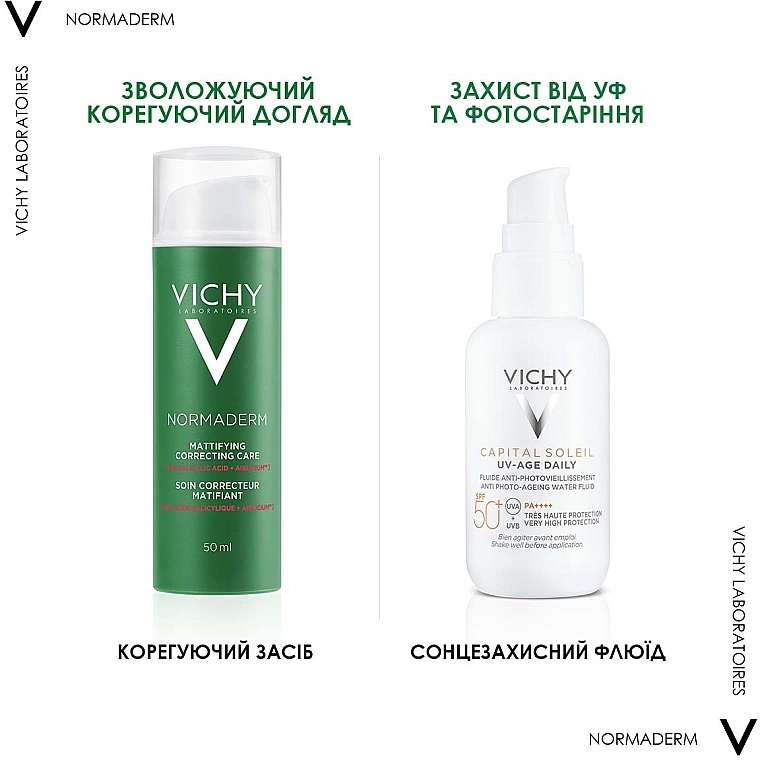 Vichy Матирующее средство комплексного действия для коррекции проблемной кожи лица Normaderm Mattifying Anti-imperfections Correcting Care - фото N3