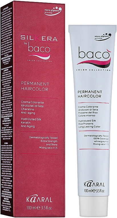 Kaaral Краска для волос Baco Silkera Permanent Hair Colouring - фото N4
