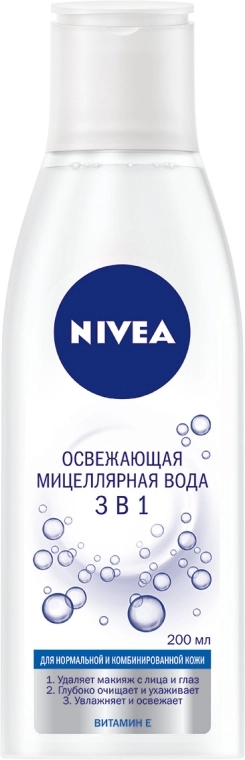 Nivea Міцелярна вода освіжальна 3в1 для нормальної та комбінованої шкіри Micellar Refreshing Water - фото N1