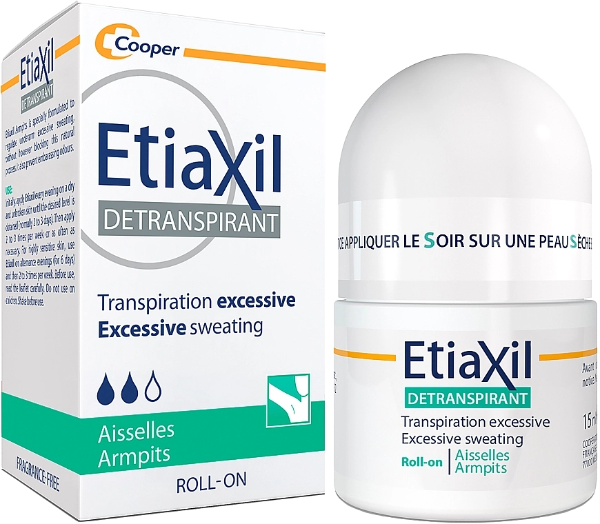 Etiaxil Антиперспирант длительного действия для чувствительной кожи Antiperspirant Treatment Sensitive Skin Armpits Roll-On - фото N1