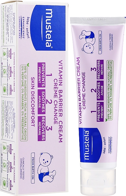 Mustela Захисний крем під підгузник Bebe Vitamin Barrier Cream - фото N2