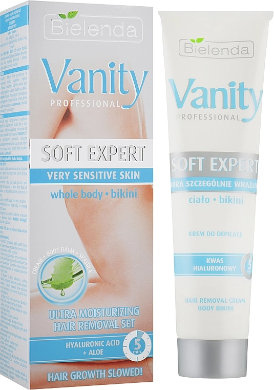 Bielenda Набор Vanity Soft Expert Ultra moisturizing Yair Removal Set (cr/100ml + balm/2x5g + blade) - фото N1