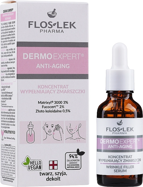 Floslek Сиворотка для обличчя "Заповнювач зморшок" Dermo Expert Wrinkle Filler Serum - фото N2