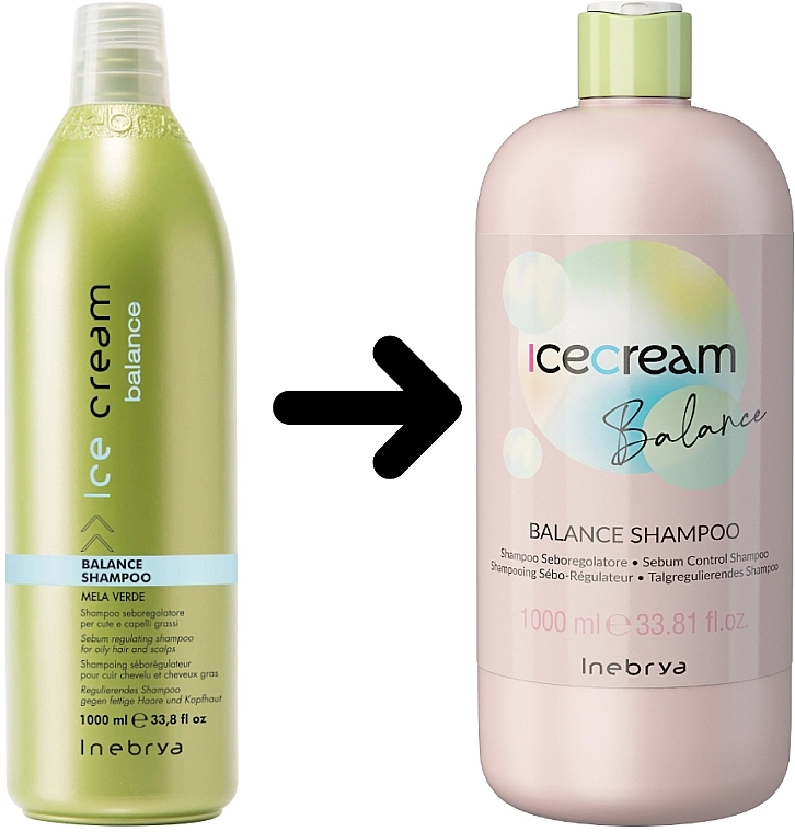 Inebrya Шампунь для жирної шкіри голови Ice Cream Balance Shampoo - фото N4