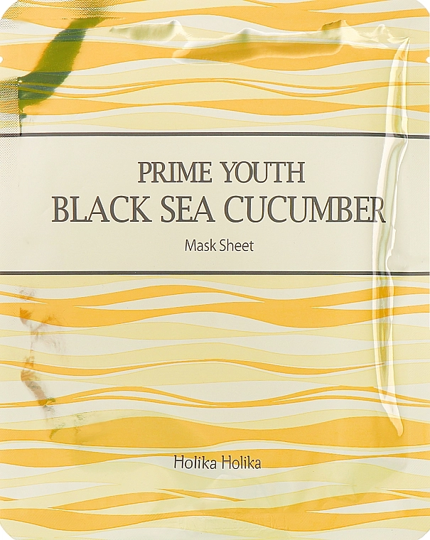 Holika Holika Маска для обличчя з екстрактом чорного морського огірка Prime Youth Black Sea Cucumber Mask Sheet - фото N1