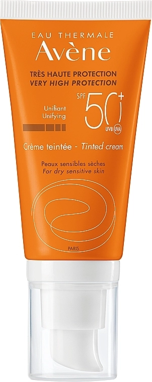 Avene Крем сонцезахисний тональний для сухої чутливої шкіри 50 Solaires Haute Protection Tinted Creme SPF50 - фото N1