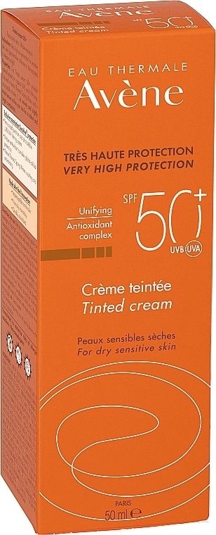 Avene Крем сонцезахисний тональний для сухої чутливої шкіри 50 Solaires Haute Protection Tinted Creme SPF50 - фото N3