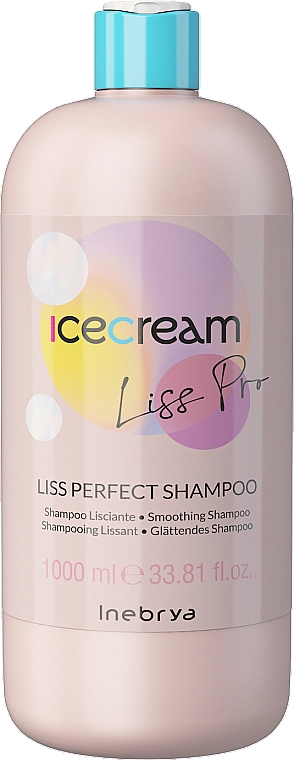 Inebrya Шампунь для жорсткого і неслухняного волосся Ice Cream Liss-Pro Liss Perfect Shampoo - фото N2