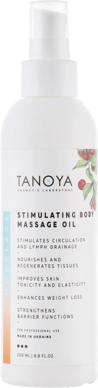 Tanoya Косметическое масло для массажа тела "Стимулирующее" Body Massage Oil - фото N3