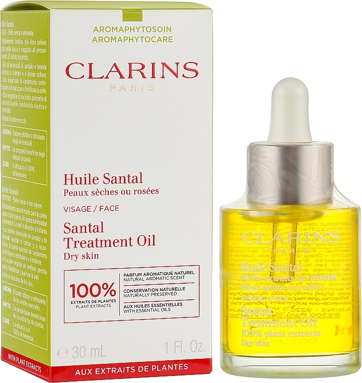 Clarins Масло для обличчя для сухої шкіри Santal Face Oil Treatment - фото N2