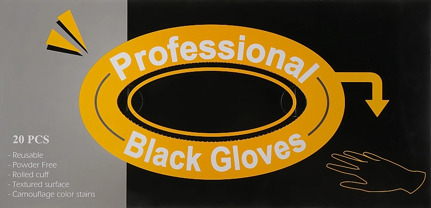 Comair Рукавички з латексу "Professional Black", середні - фото N1