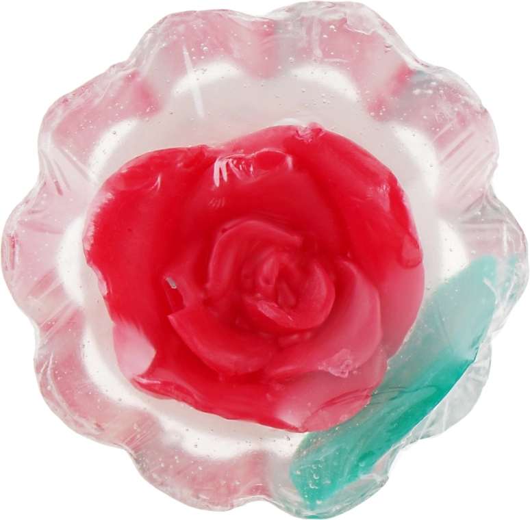 Bulgarian Rose Натуральное глицериновое мыло "Rose Fantasy" корзинка, красная роза Soap - фото N1