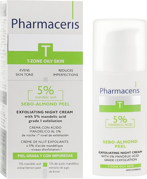 Pharmaceris Ночной крем-пилинг с 5% миндальной кислотой T Sebo-Almond-Peel Exfoliting Night Cream - фото N1