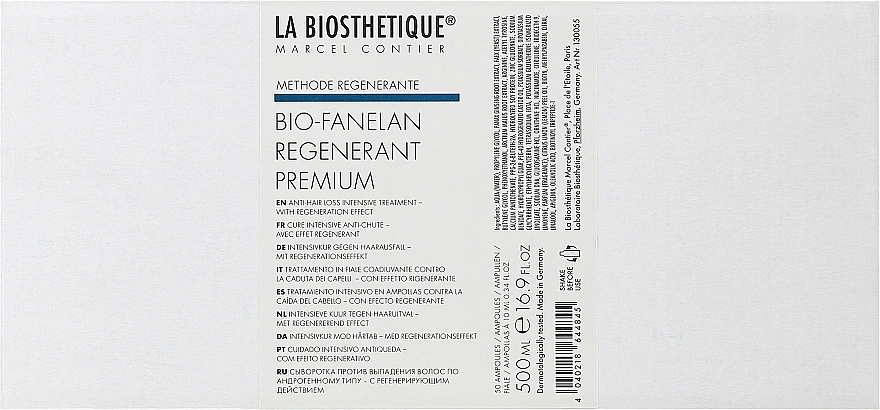 La Biosthetique Сиворотка проти випадіння волосся Bio-Fanelan Regenerant Premium - фото N1